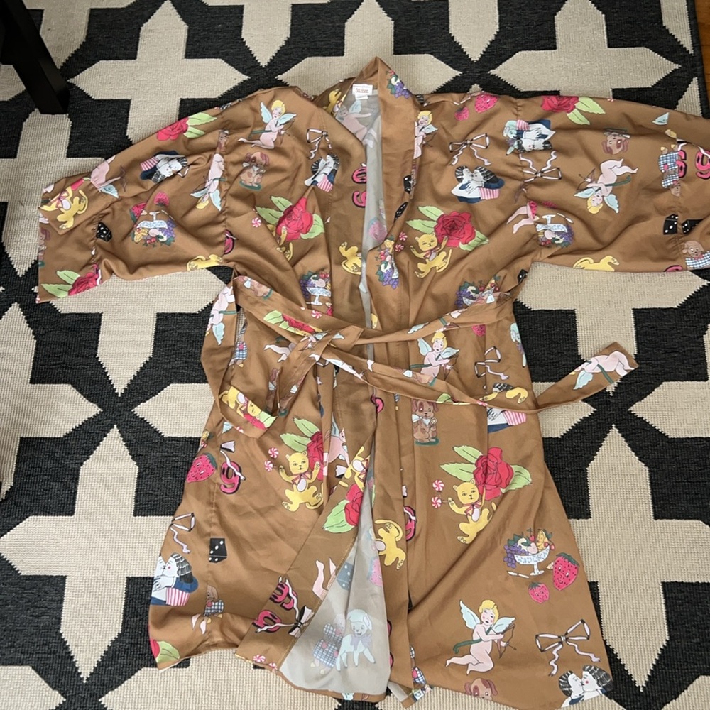 Solstice Intimates x 69 Tearz Crepe Short Robe - Picture 2 of 6